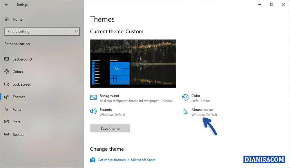 2 Memilih Fitur Mouse Cursor Windows 10