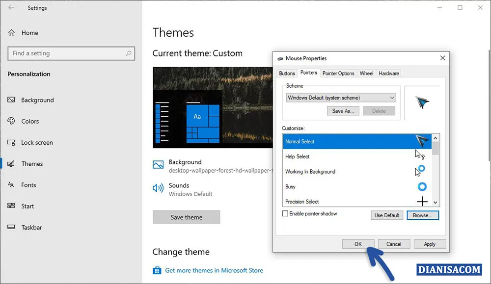 2 Menambahkan Kursor ke Windows 10