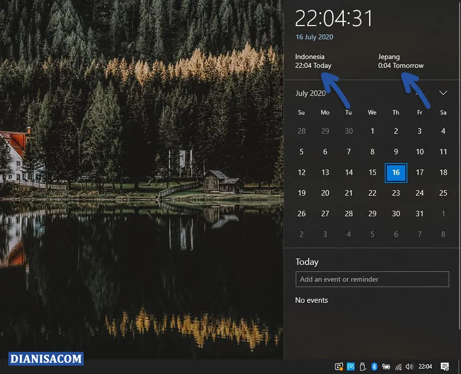 3 Tampilan Dua Zona Waktu Berbeda