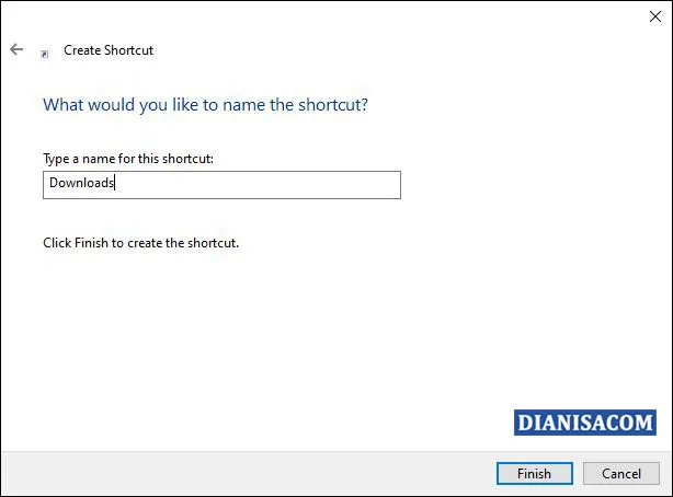 4 Memberi nama file pada shortcut