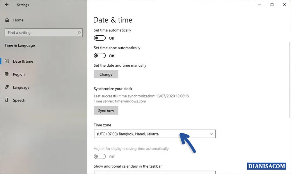 5 Memilih Zona Wilayah Windows 10