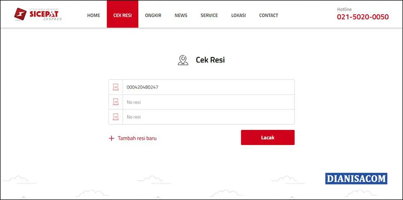Cek Resi Website SiCepat
