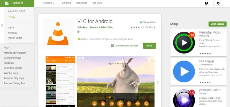 Install VLC for android