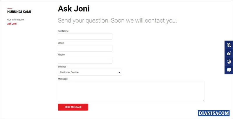 Komplain JNE melalui Ask Joni