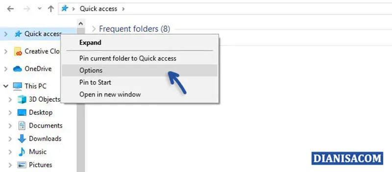 Membuka Quick Access Windows 10