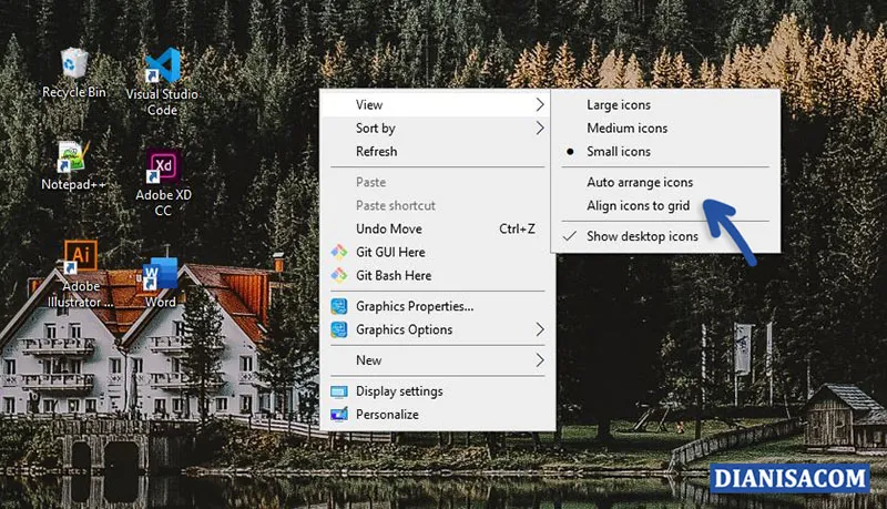 Mengatur Jarak Icon Desktop Windows 10