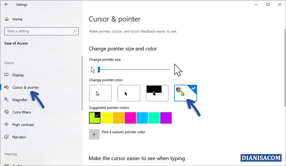 Mengubah Warna Pointer Kursor Windows 10