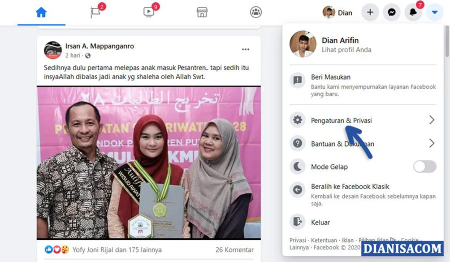 1 Pilih Pengaturan Privasi Facebook