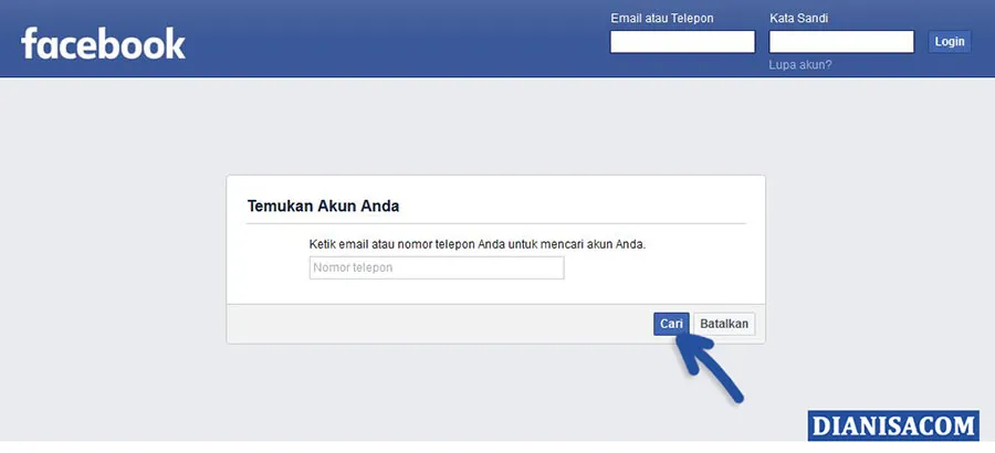 1 Temukan Akun Facebook Hilang