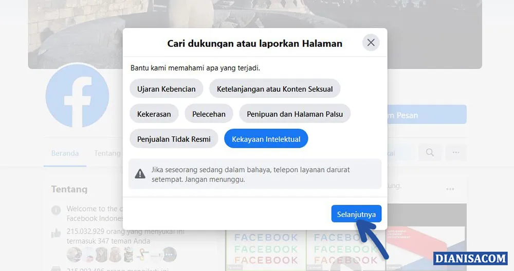 2 Alasan dalam Melaporkan Halaman Facebook
