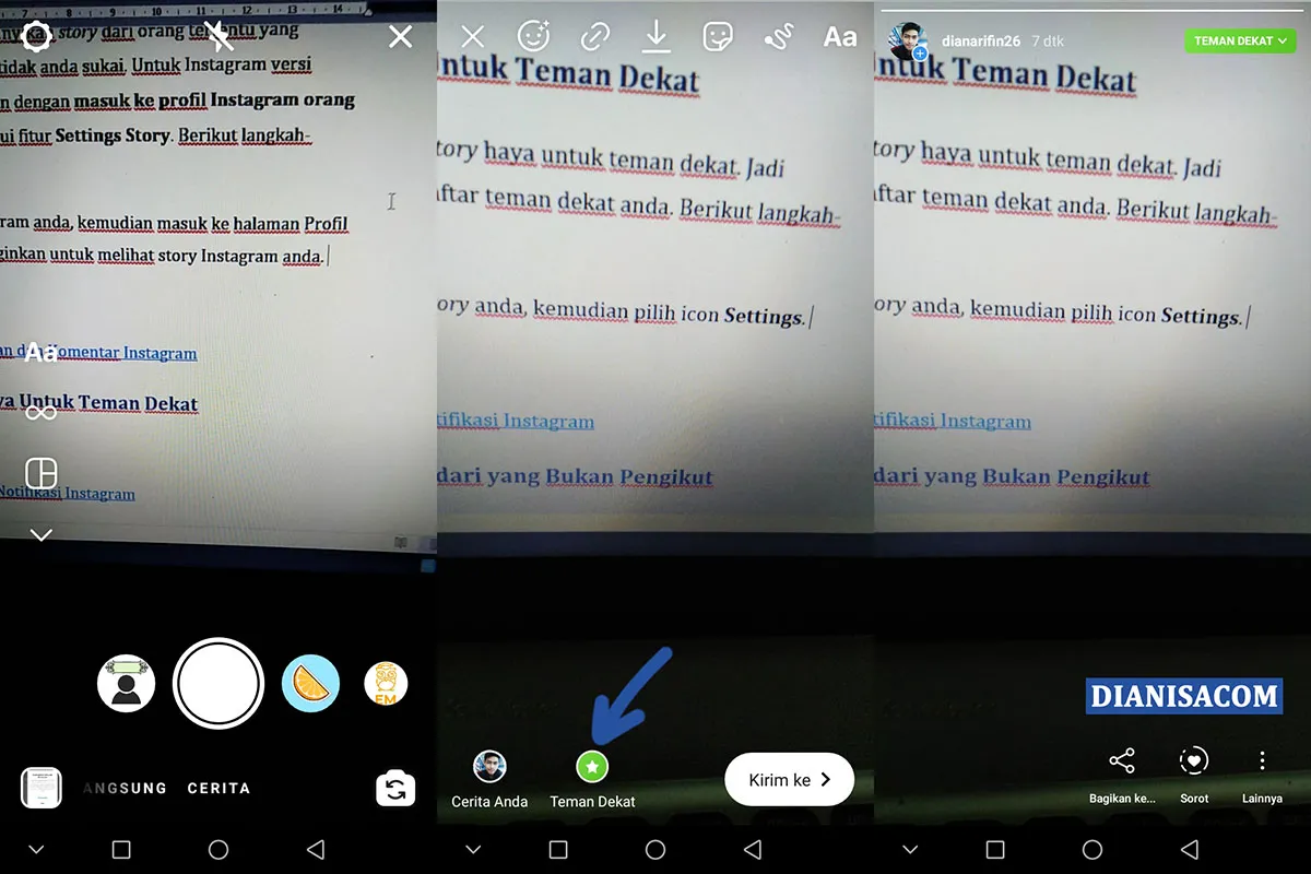 2 Membagikan Story untuk Teman Dekat Instagram