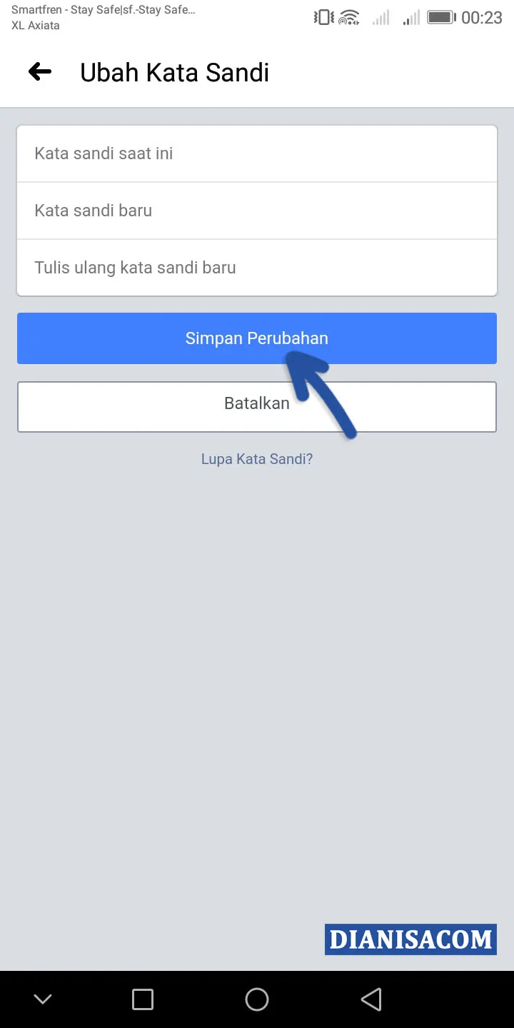 3 Buat Kata Sandi Baru Facebook