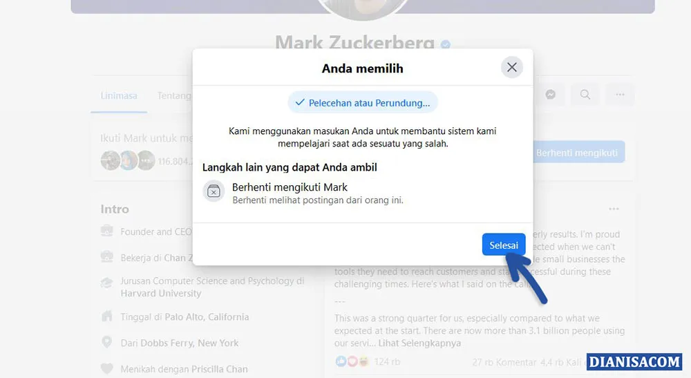 3 Tindakan Lain dalam Report Facebook