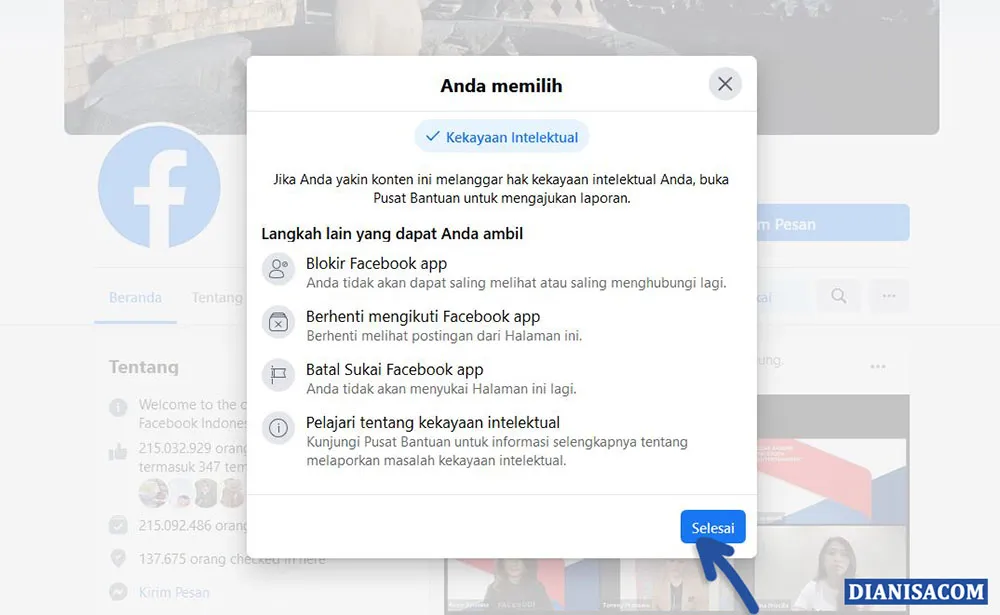 3 Tindakan setelah Report Halaman Facebook