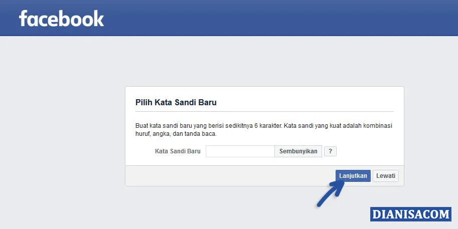 5 Buat Kata Sandi Baru Facebook