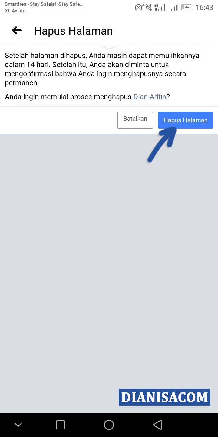 5 Konfirmasi Hapus Halaman Facebook
