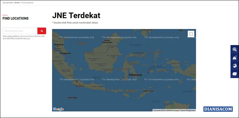 Cek Kantor JNE Website