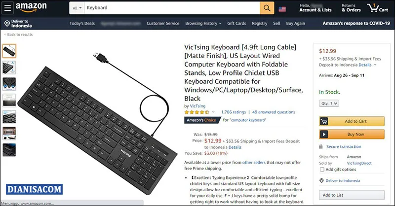 Deskripsi Barang Amazon