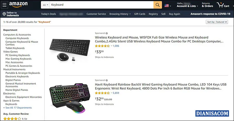 Memilih Barang Amazon