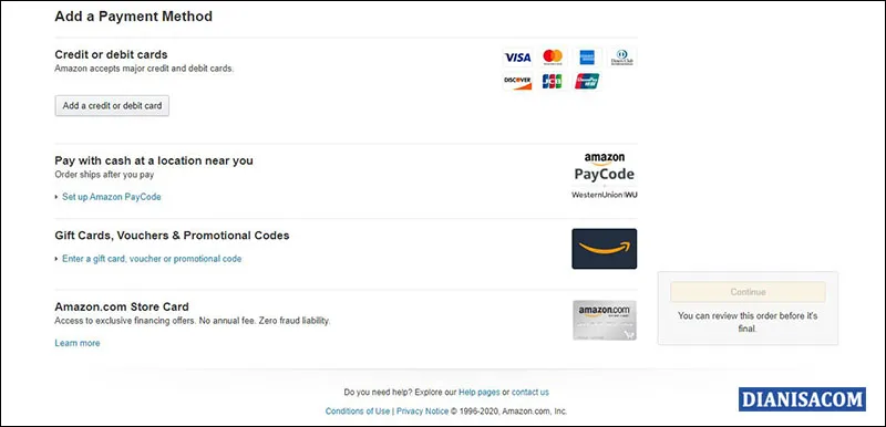 Metode Pembayaran Amazon