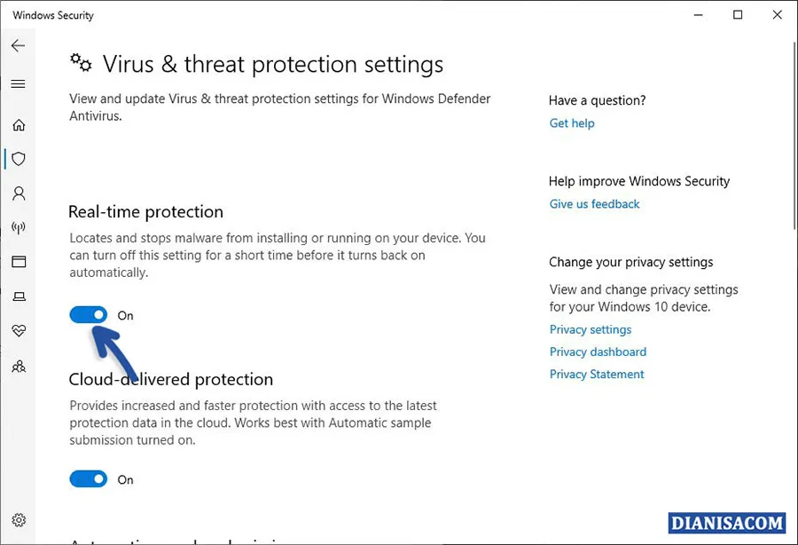 Turn Off Real-time Protection Windows