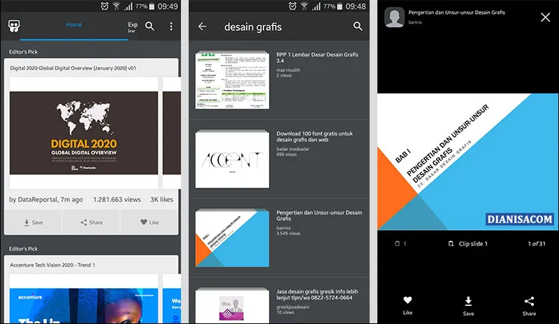 Download SlideShare Lewat Android