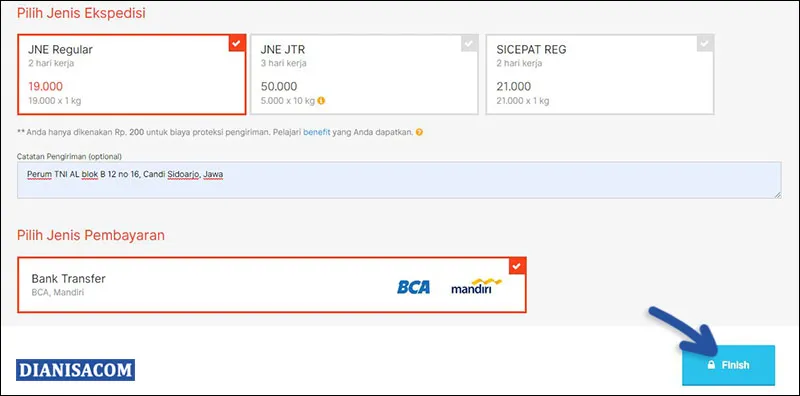 Jenis Ekspedisi & Pembayaran