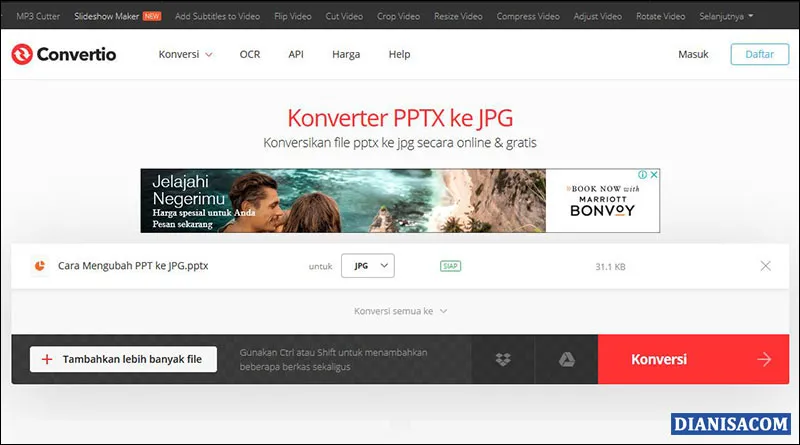 Mengubah PPT ke JPG - Convertio.co