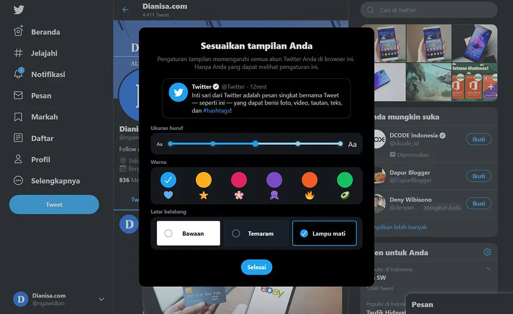 Tampilan Terbaru Twitter