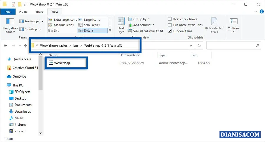 1 Unduh Plug-in WebPShop Photoshop