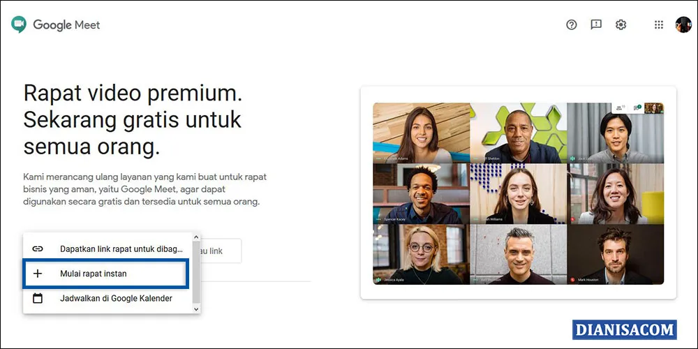2 Membuat Meeting Baru Google Meet