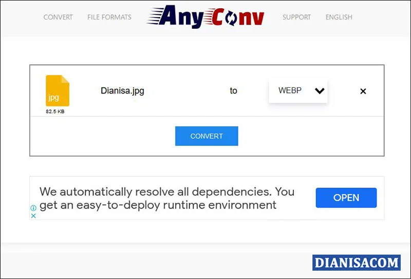 2 Ubah JPG ke WEBP AnyConv