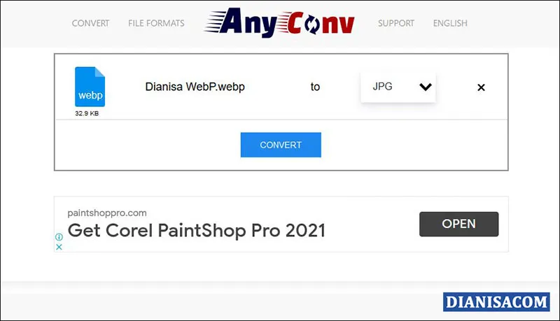 2 Ubah WebP ke JPG AnyConv