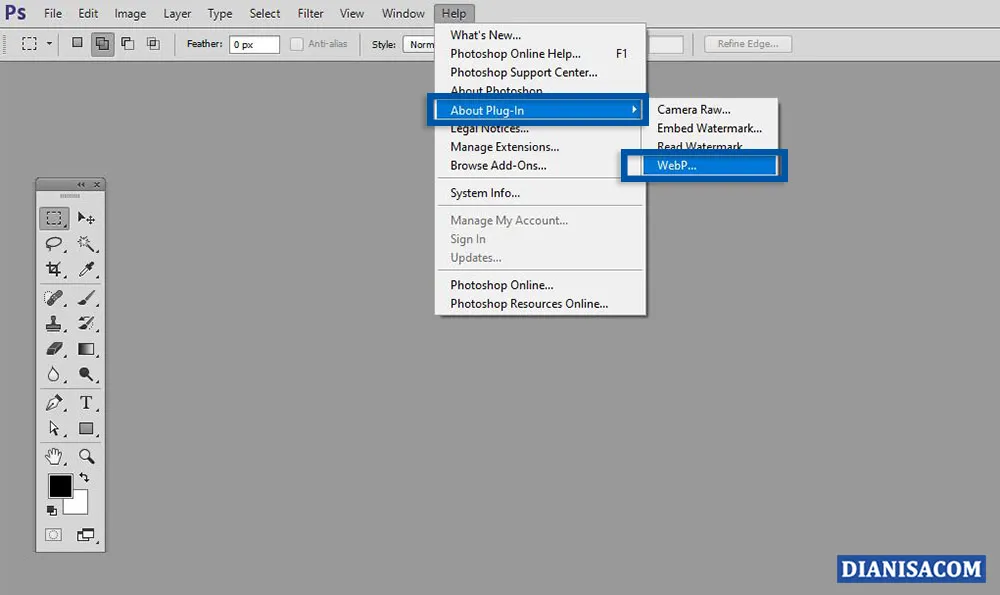 3 Cek Plug-in WebPShop Photoshop
