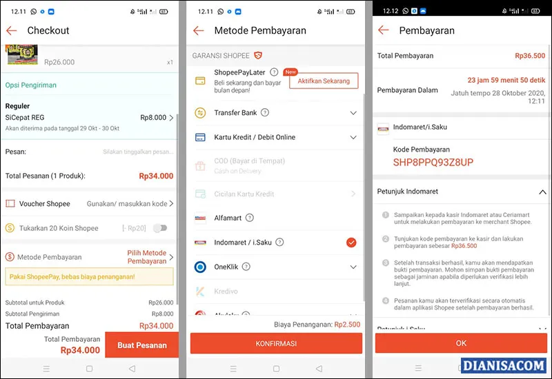 Cara Bayar Shopee Via Indomaret