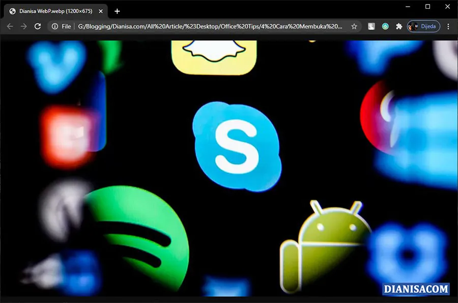 Membuka Gambar WebP Windows