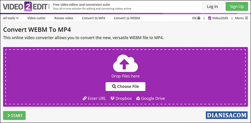 Mengubah WebM di Video2edit