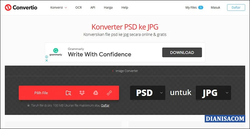 Ubah PSD ke JPG Convertio