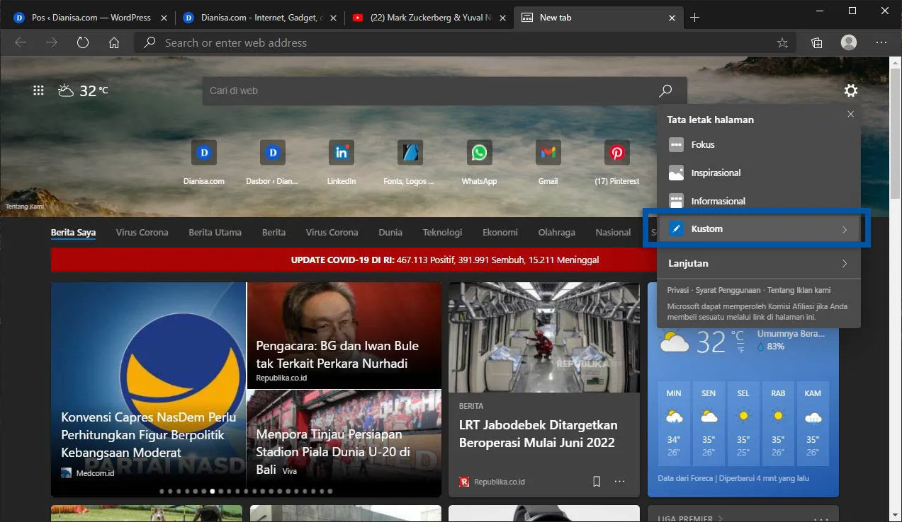 1 Kostum Tampilan Microsoft Edge