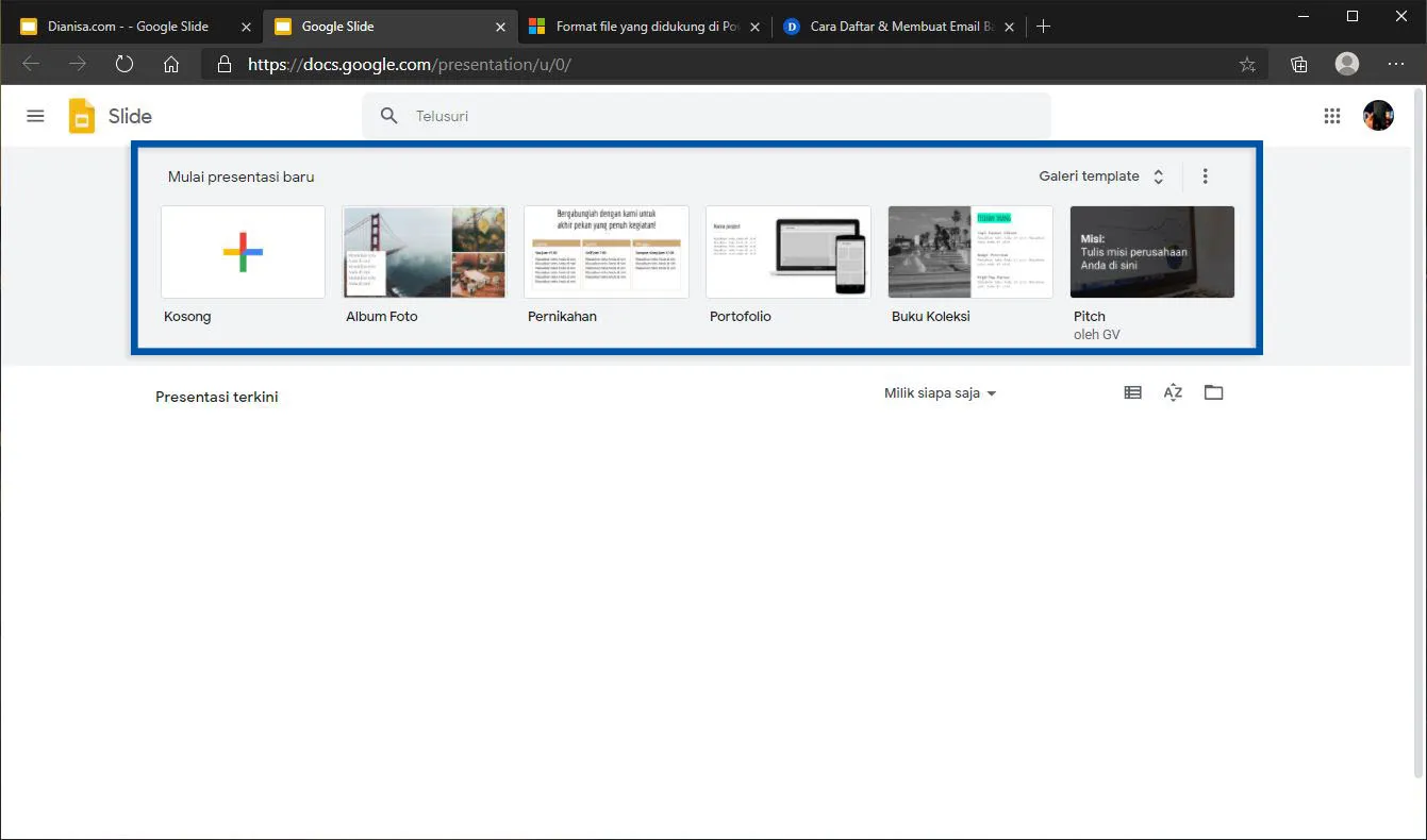 1 Membuat presentasi online Google Slides