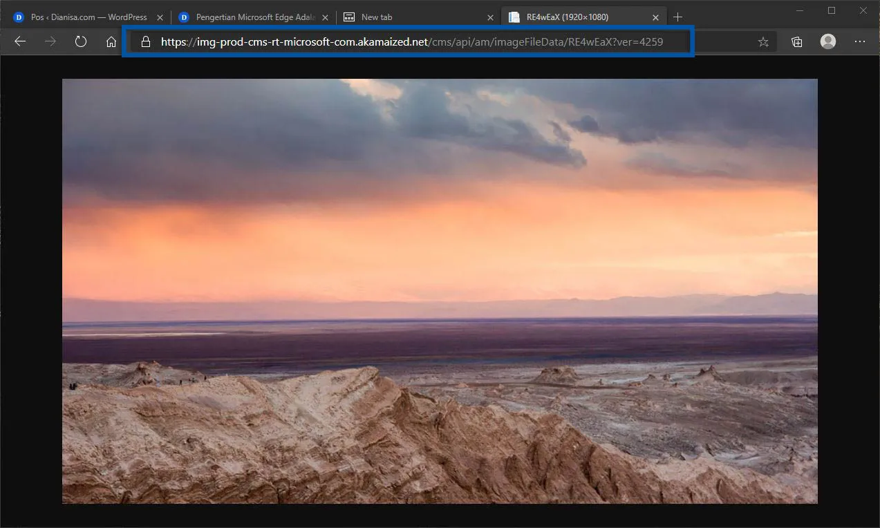 3 Paste URL Background Microsoft Edge