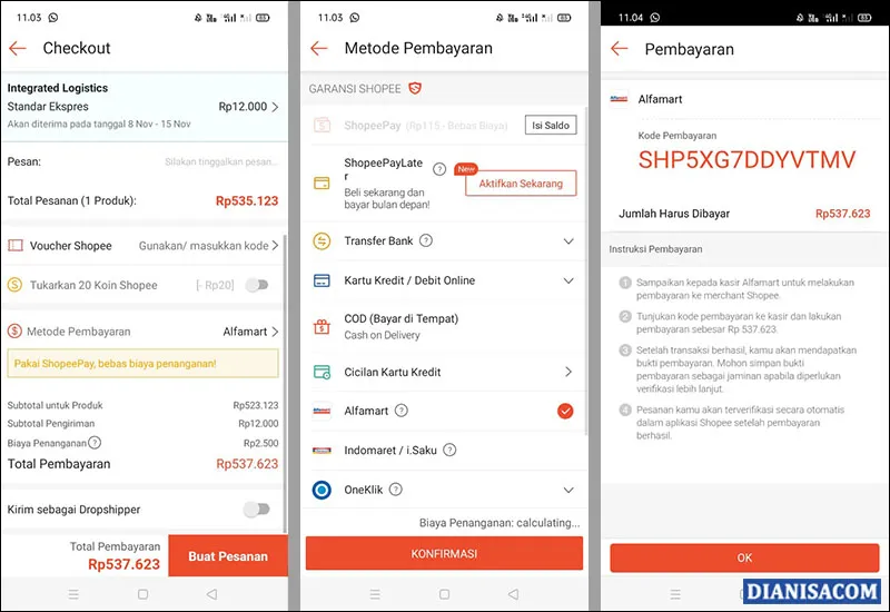 Bayar Shopee Alfamart