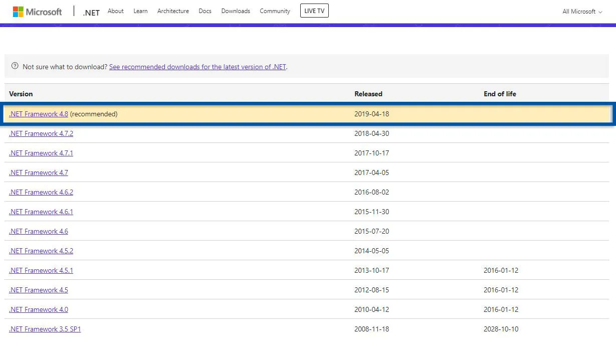 Download .NET Framework