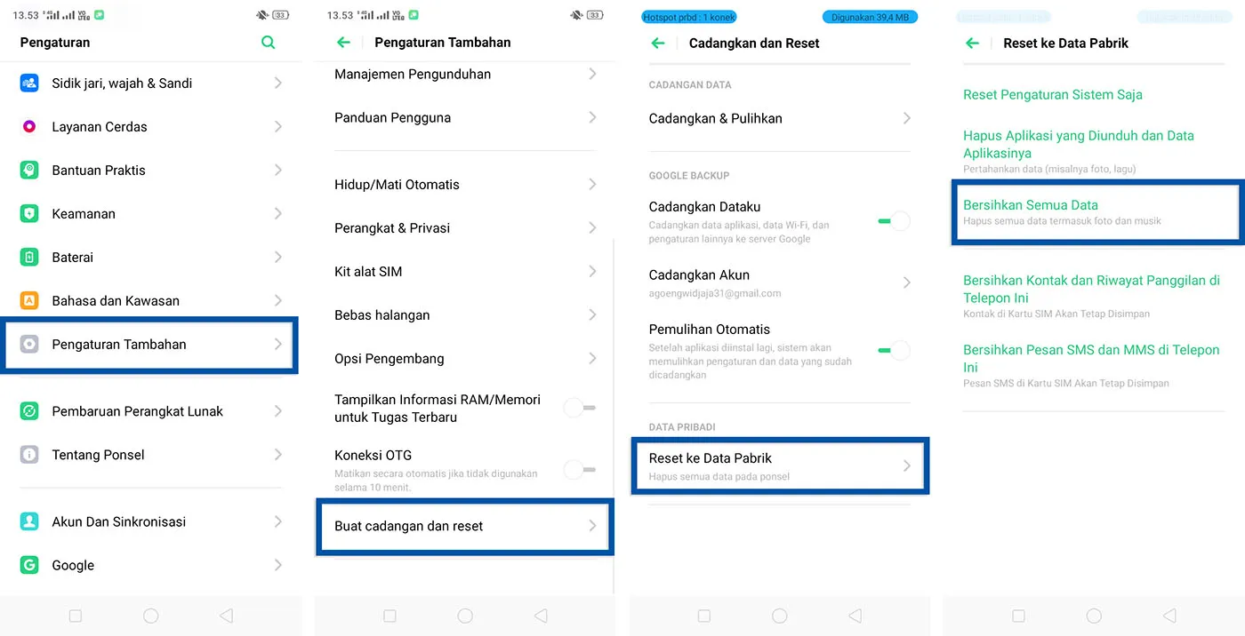 Factory Reset Realme Android
