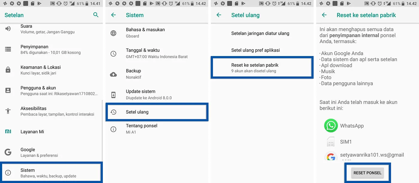 Factory Reset Xiaomi Android