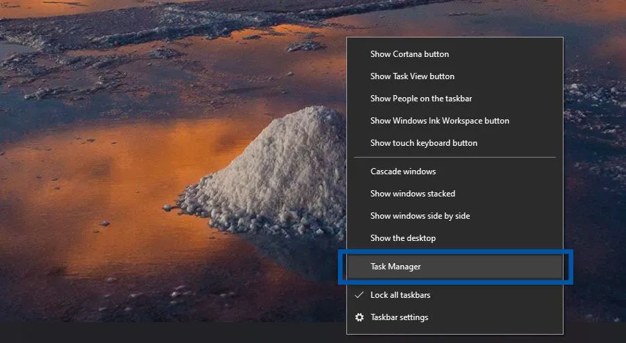 1 Klik kanan Taskbar Windows 10