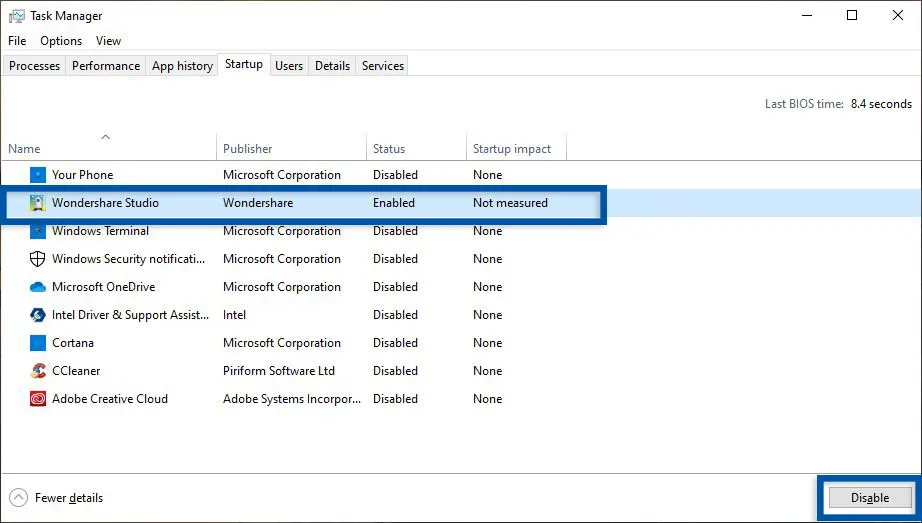 3 Disable program startup Windows 10
