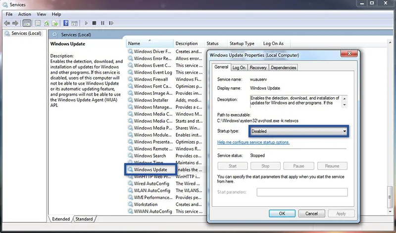 4. Windows Update Disabled