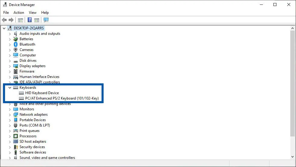 Cek driver keyboard Windows