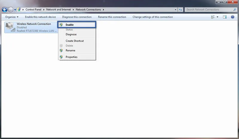 Keadaan WiFi Disable